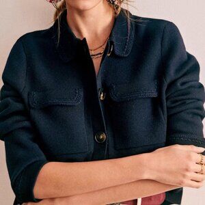 Sezane Betty Cardigan - Navy Crochet Size XS - Excellent Condition!